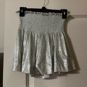 Silver Smocked Skort